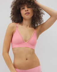 Soma / Geo Lace Trim Bralette PINK GUAVA
