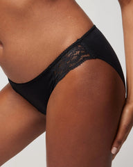 Soma / Cotton Blend Bikini Panty with Lace BLACK