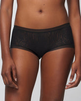 Soma / Soma Boyshort Panty with Stretch Lace BLACK