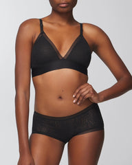 Soma / Soma Boyshort Panty with Stretch Lace BLACK