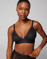 Soma / Triangle Bralette with Lace BLACK
