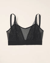 Soma / Wireless Pocketed Cupless Lace Bralette BLACK