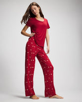 Soma / Packaged Short-Sleeve Pant Pajama Set FIRST NIGHT RED/FOIL