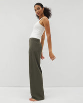 Soma / High-Waist Wide-Leg Pants DARK GRAY OLIVE