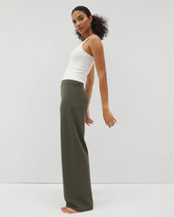 Soma / High-Waist Wide-Leg Pants DARK GRAY OLIVE
