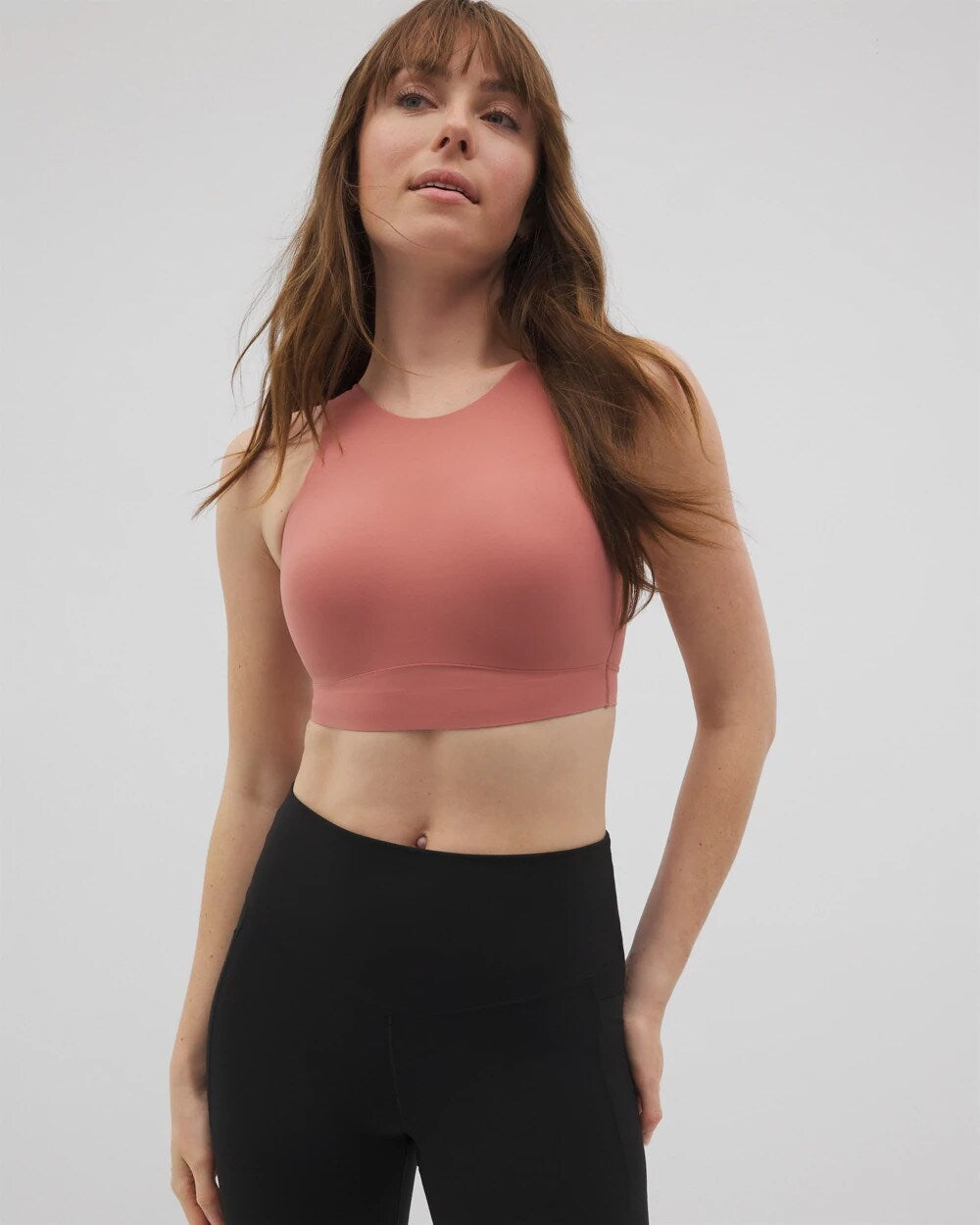 Soma / High-Neck Yoga Bra CLAY ROSE