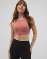 Soma / High-Neck Yoga Bra CLAY ROSE