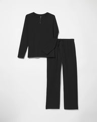 Soma / Men's Henley Pajama Top BLACK