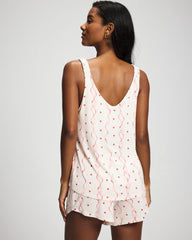 Soma / Shirred Strap Pajama Tank COQUETTE VALENTINE CHAMP