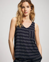 Soma / V-Neck Pajama Tank BOHO STRIPE NAVY