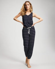 Soma / Banded Ankle Pajama Pant BOHO STRIPE NAVY