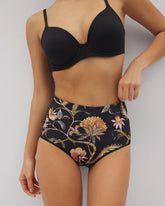Soma / High-Waist Brief Panty JAIPUR FLORAL BLACK