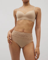 Soma / Vanishing Edge Microfiber Modern Brief Panty with Lace WARM AMBER