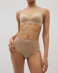 Soma / Vanishing Edge Microfiber Modern Brief Panty with Lace WARM AMBER