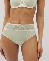 Soma / Vanishing Edge Microfiber Modern Brief Panty with Lace ALOE WASH