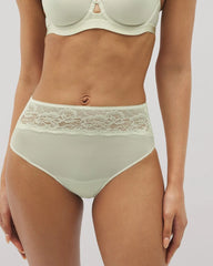 Soma / Vanishing Edge Microfiber Modern Brief Panty with Lace ALOE WASH