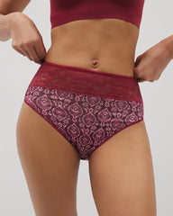 Soma / Vanishing Edge Microfiber Modern Brief Panty with Lace PLENTIFUL PIECES KISS