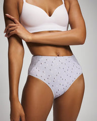 Soma / Tummy Modern Brief Panty with Lace HALF MOON BLUE OPAL