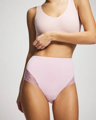 Soma / Tummy High-Waist Brief Panty with Lace AMETHYST BLUSH