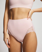 Soma / Tummy High-Waist Brief Panty with Lace PRETTY PINK