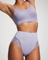 Soma / Tummy High-Waist Brief Panty with Lace LAVENDER CLOUD