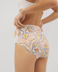 Soma / Tummy High-Waist Brief Panty with Lace VINE PAISLEY CHAMPAGNE M