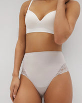 Soma / Tummy High-Waist Brief Panty with Lace GRAY GLASS
