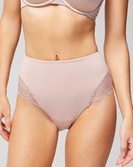 Soma / High-Waist Brief Panty with Lace ADOBE ROSE