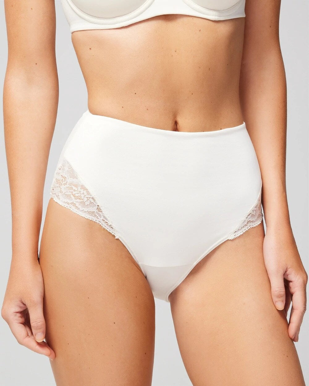 Soma / High-Waist Brief Panty with Lace IVORY