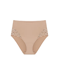 Soma / High-Waist Brief Panty with Lace WARM AMBER