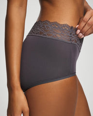 Soma / Brief Panty with Enchanting Lace GRAY INK