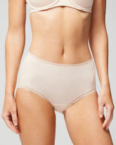 Soma / Cotton Brief Panty with Lace Trim PALE SAND