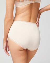 Soma / Cotton Brief Panty with Lace Trim PALE SAND