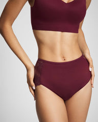 Soma / Lace Back Modern Brief Panty VELVET PLUM