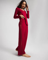 Soma / Lace Relaxed Wide Leg Pajama Pant PAINT THE TOWN RED