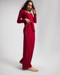 Soma / Lace Relaxed Wide Leg Pajama Pant PAINT THE TOWN RED