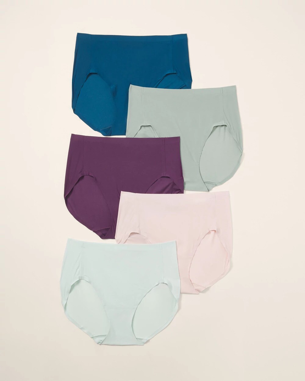 Soma / Soft Stretch Modern Brief Panty 5 Pack BLACKBERRY WINE MULTIPACK