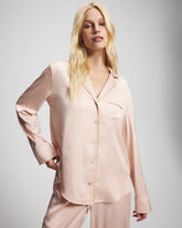 Soma / Long Sleeve Notch Collar Pajama Top CAMEO ROSE