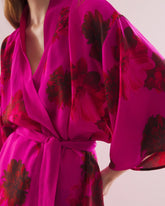 Soma / Silk Chiffon Short Robe VA VA BLOOMS PINK