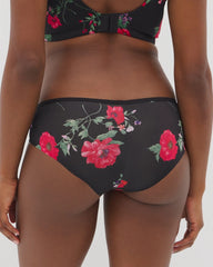 Soma / Cheeky Hipster Panty RHAPSODY FLORA MINI BLACK