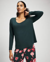Soma / Classic Long Sleeve Pajama Top GREEN JOLIE