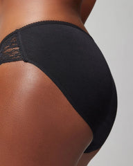 Soma / Cotton Blend Hipster Panty with Lace BLACK