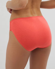 Soma / Cotton Blend Hipster Panty with Lace DEEP SEA CORAL