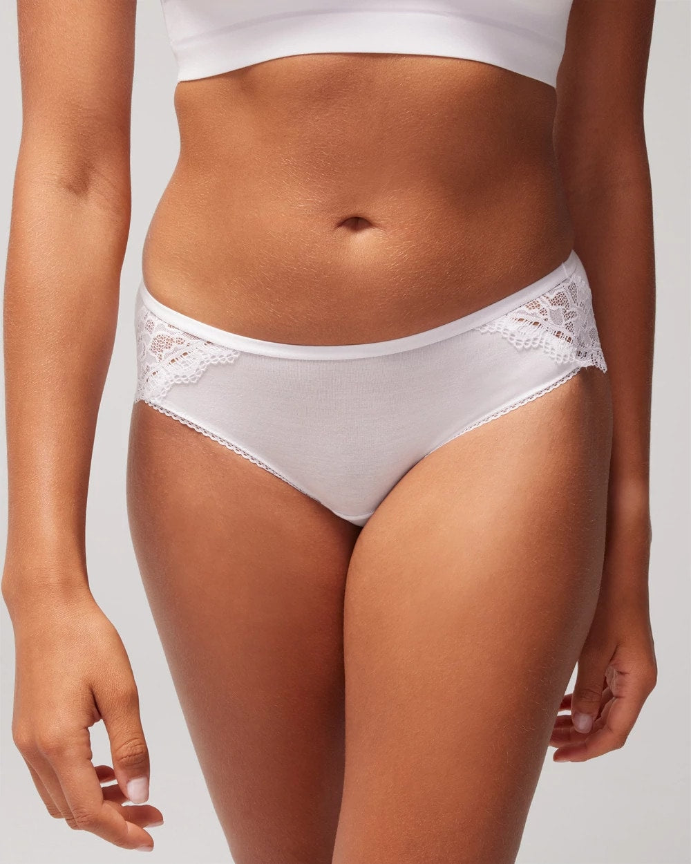 Soma / Hipster Panty with Enchanting Lace OPTIC WHITE