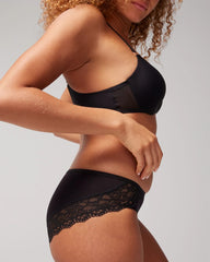 Soma / Hipster Panty with Enchanting Lace BLACK