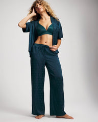 Soma / Jacquard Dot Relaxed Notch Collar Pajama Top DRAMA DOTS DARK HARBOUR