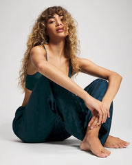 Soma / Jacquard Dot Satin Relaxed Pant DRAMA DOTS DARK HARBOUR