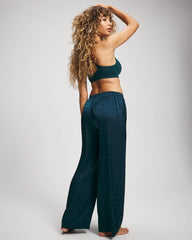 Soma / Jacquard Dot Satin Relaxed Pant DRAMA DOTS DARK HARBOUR
