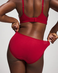 Soma / Cotton Hipster Panty with Lace Trim PAINT THE TOWN RED
