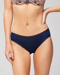 Soma / Cotton Hipster Panty with Lace Trim NIGHTFALL NAVY